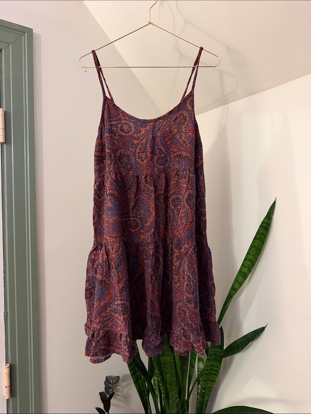 Mossimo Supply Co. Purple Paisley Tiered Mini Dress